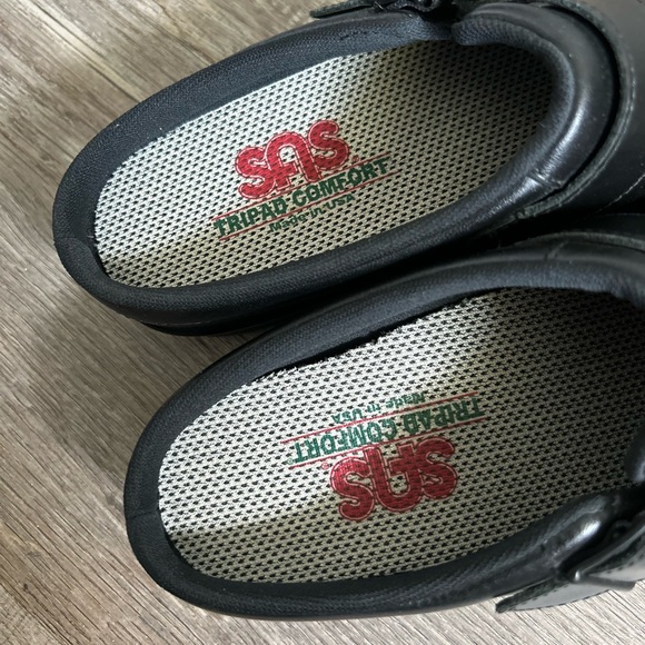 SAS Clog slip on Classic Black Leather Loafers - Picture 5 of 10